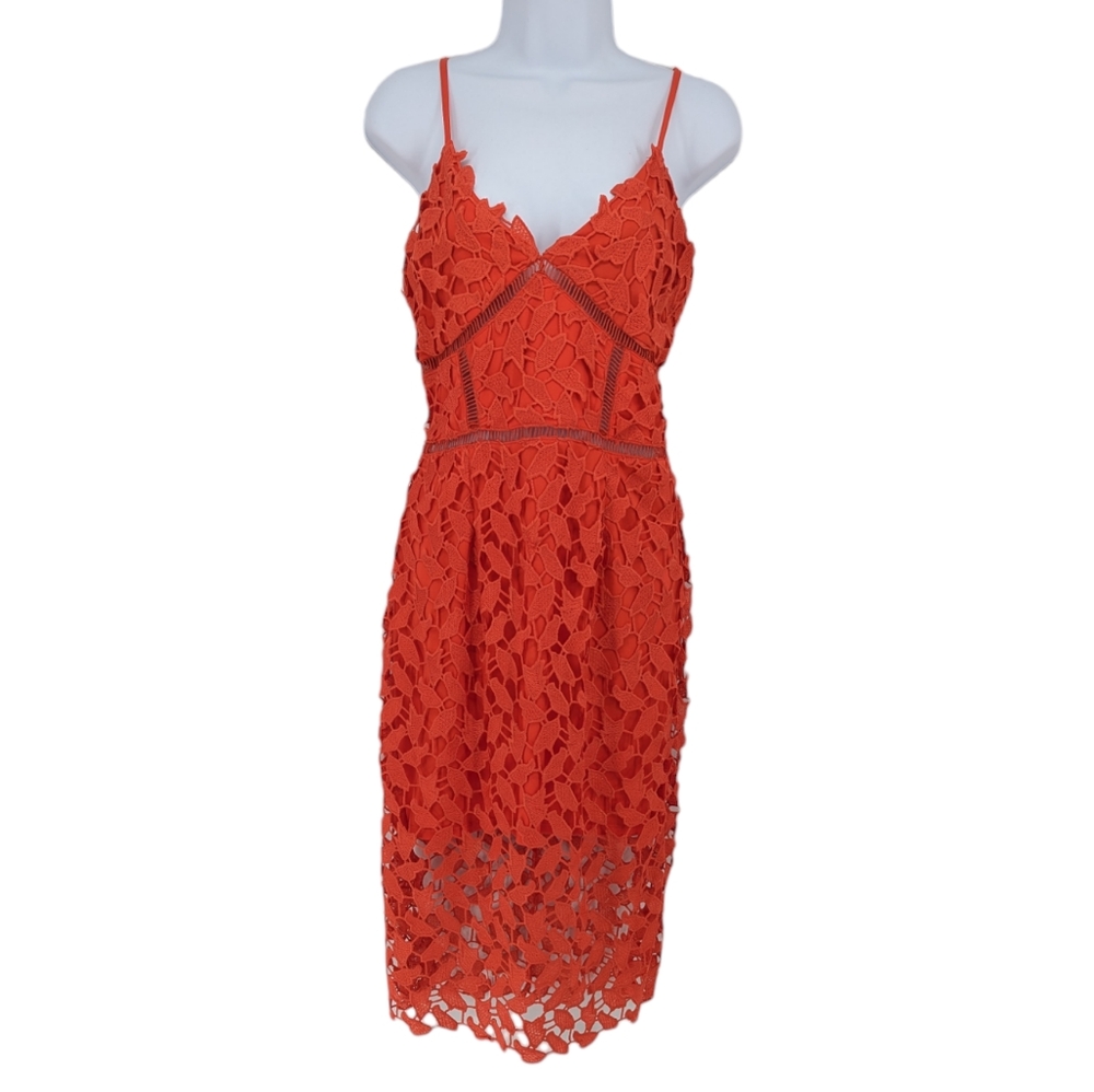 Love...ady Red Lace Sheath Dress Size Medium